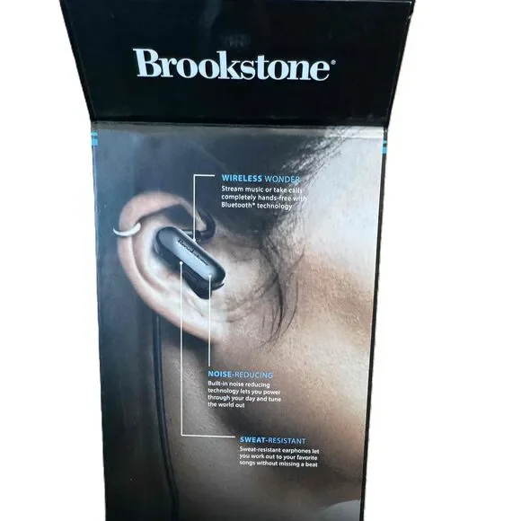 New Brookstone Infinitylink True Wireless Earphones Airflex Bluetooth 5.0 Black - Picture 2 of 4
